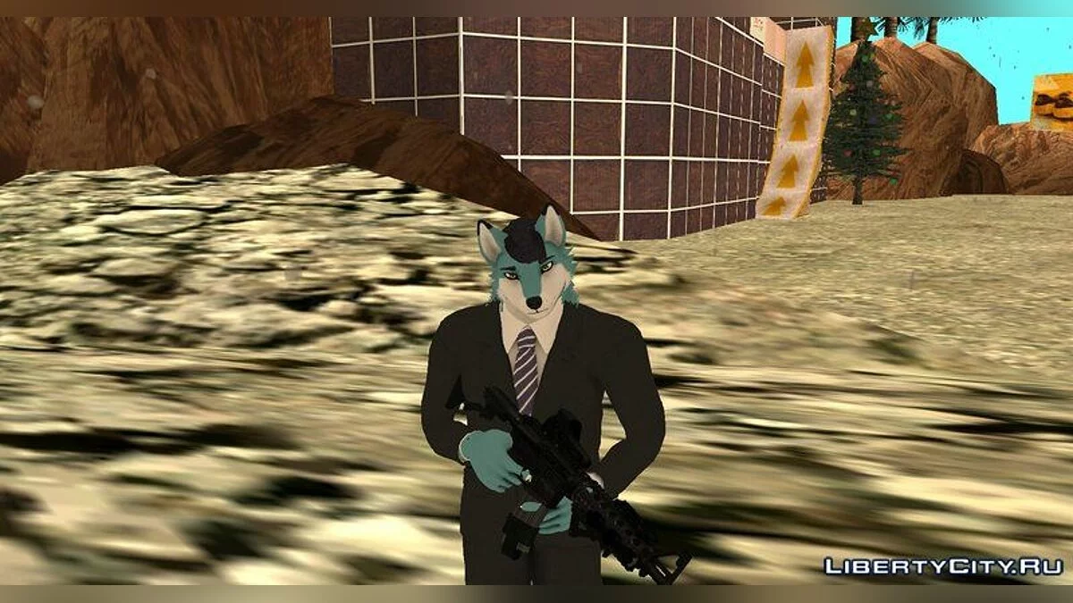 Фурри волк в черном костюме / GTA San Andreas