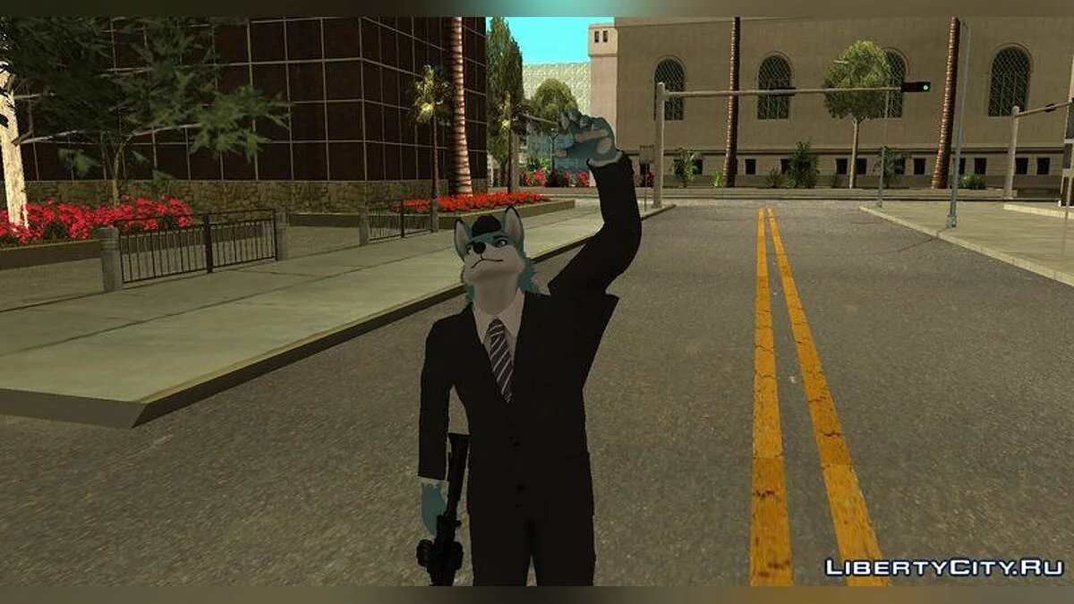 Фурри волк в черном костюме / GTA San Andreas