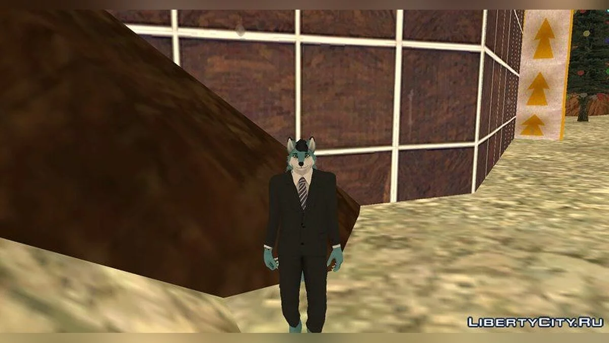 Фурри волк в черном костюме / GTA San Andreas
