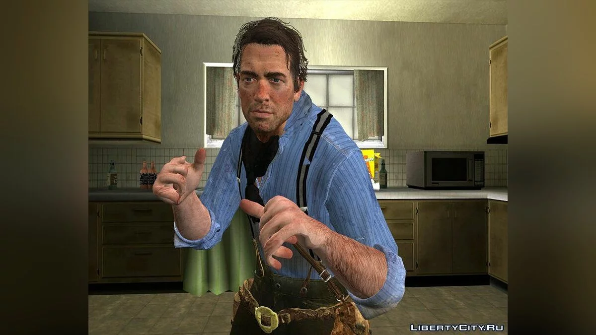 Артур Морган из Red Dead Redemption 2 / GTA San Andreas
