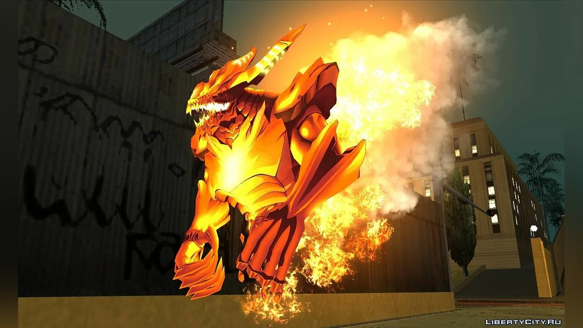 Первобытный огненный элементаль из аниме Overlord / GTA San Andreas