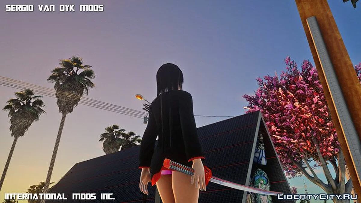 Горячая Кокоро в школьной форме + катана / GTA San Andreas