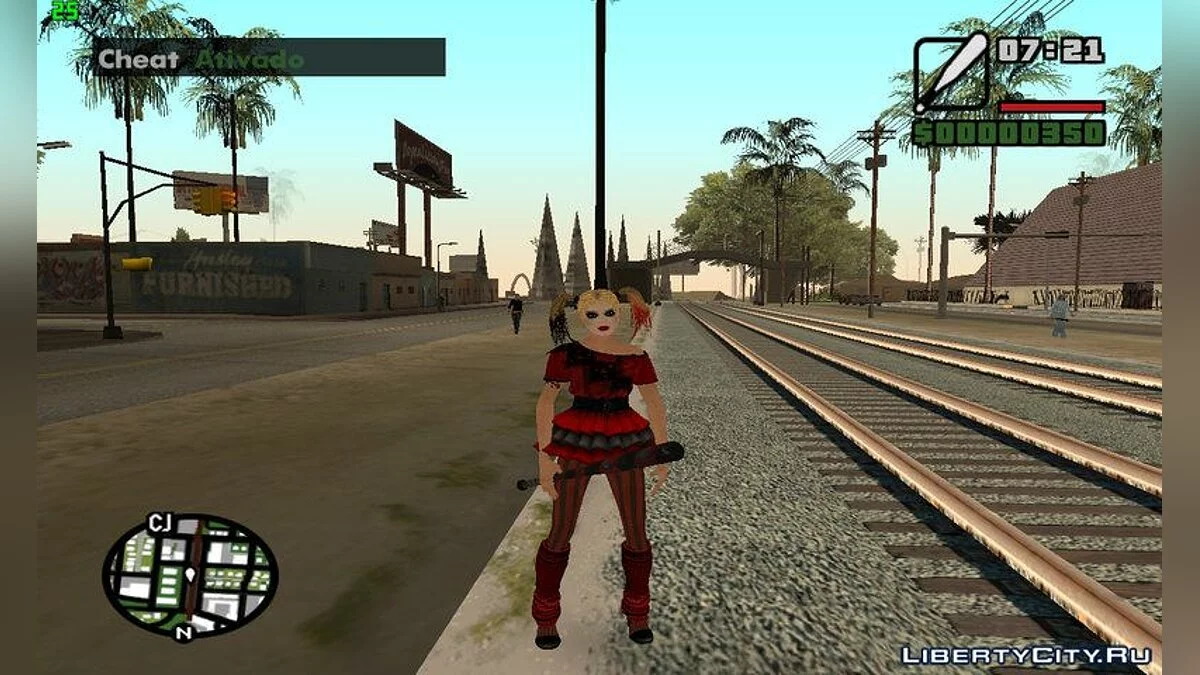 Харли Квинн в костюме арлекина / GTA San Andreas