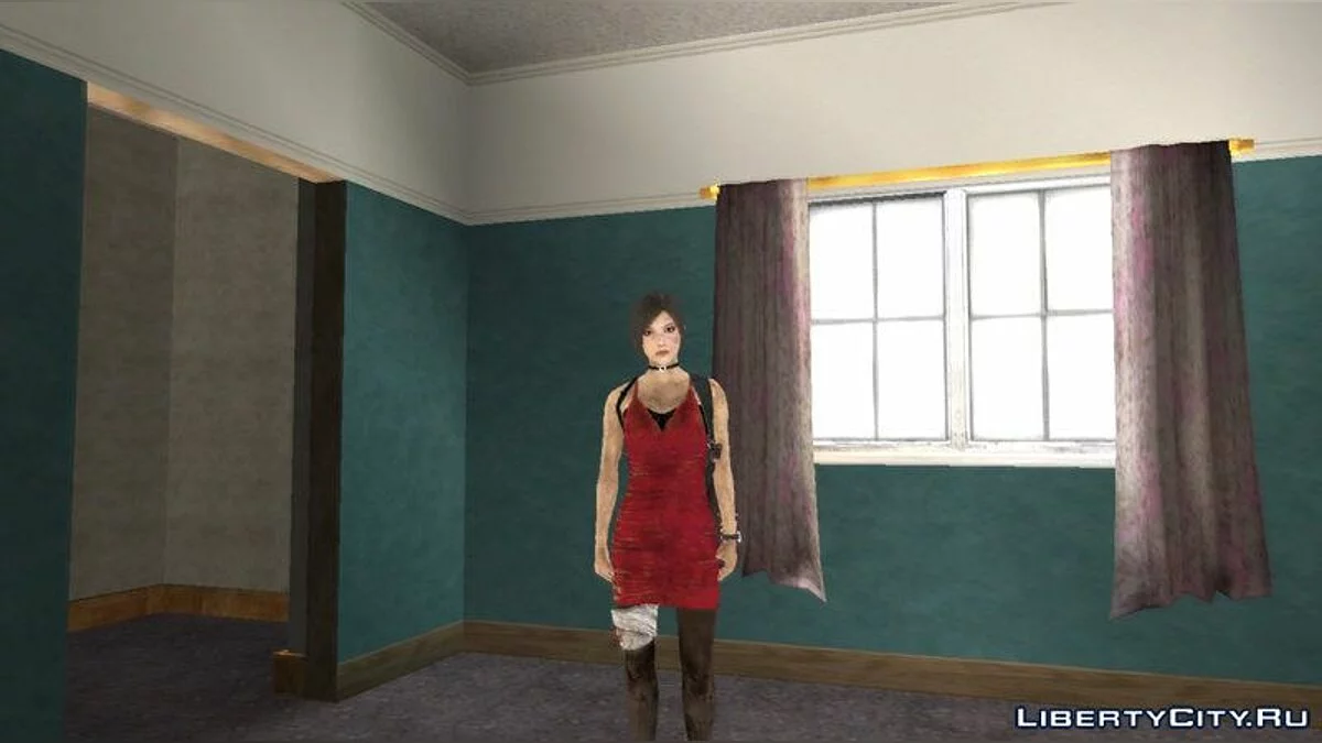 Ада Вонг с перебинтованной ногой из RE2 Remake / GTA San Andreas