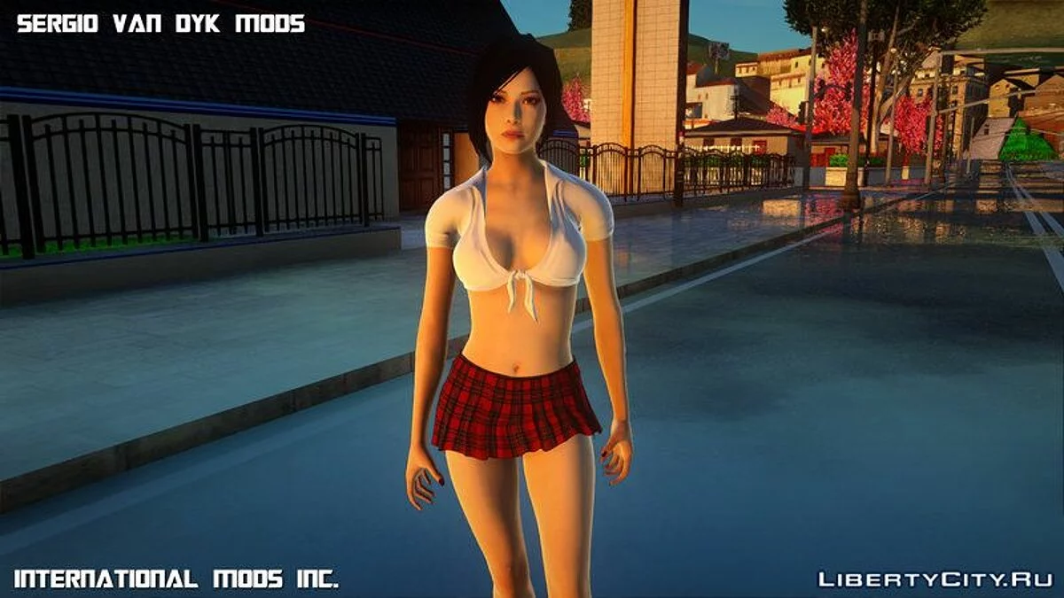 Ада Вонг в школьной форме из RE2 Remake / GTA San Andreas