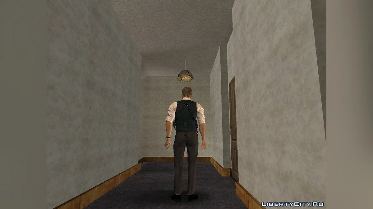 Леон в костюме нуар из RE2 Remake / GTA San Andreas