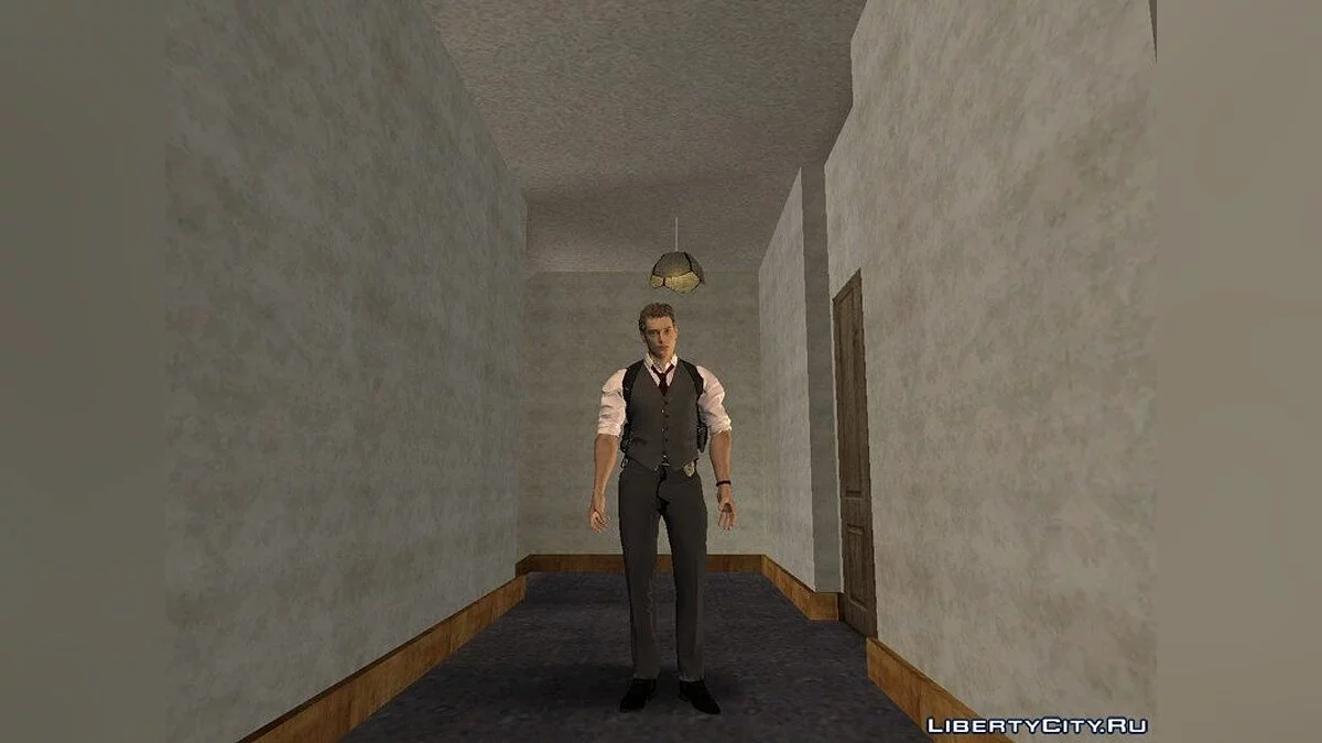 Леон в костюме нуар из RE2 Remake / GTA San Andreas