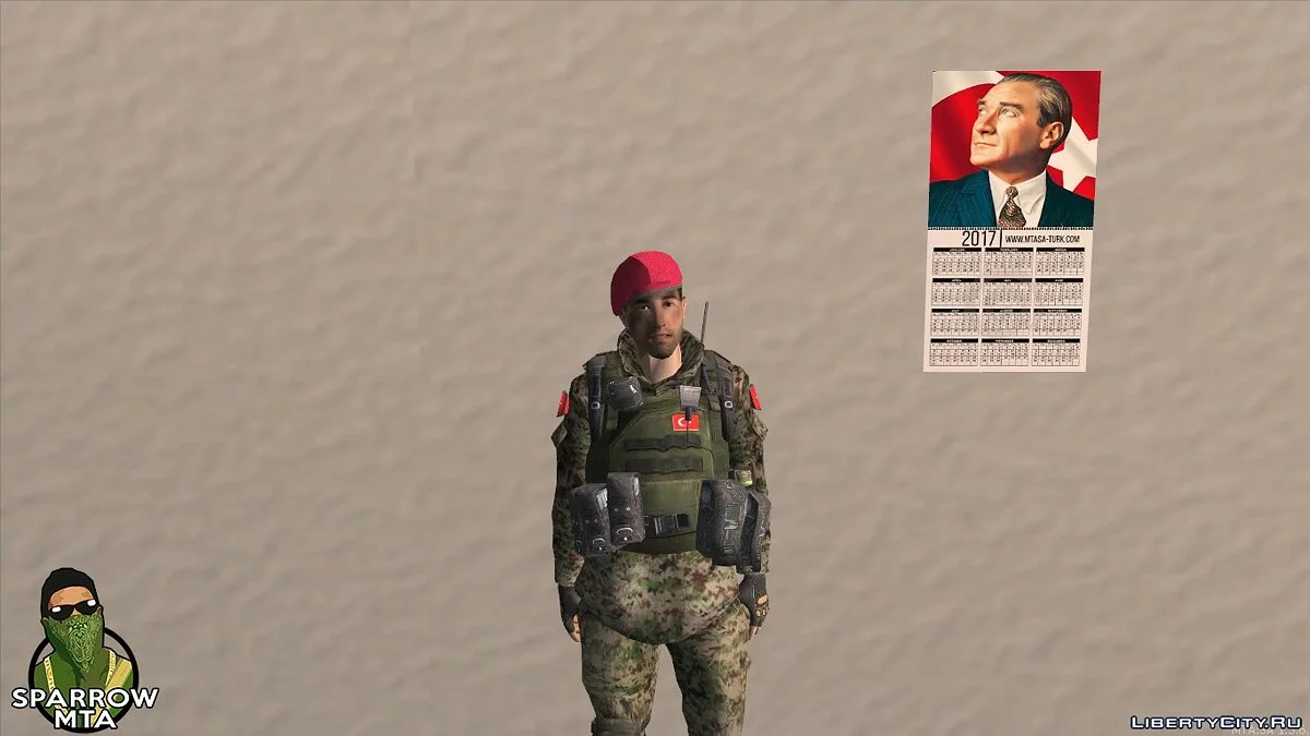 Военный в бордовом берете / GTA San Andreas