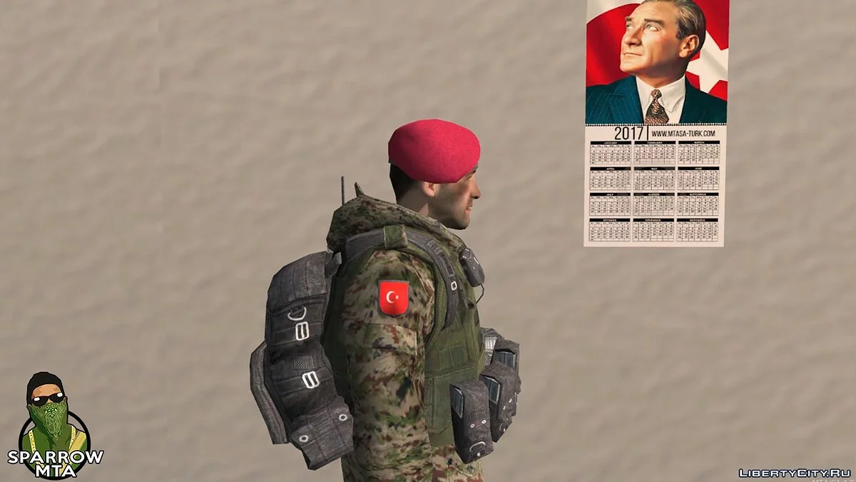 Военный в бордовом берете / GTA San Andreas