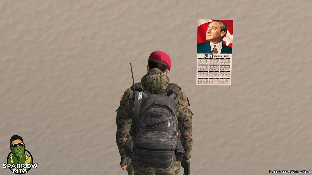 Военный в бордовом берете / GTA San Andreas