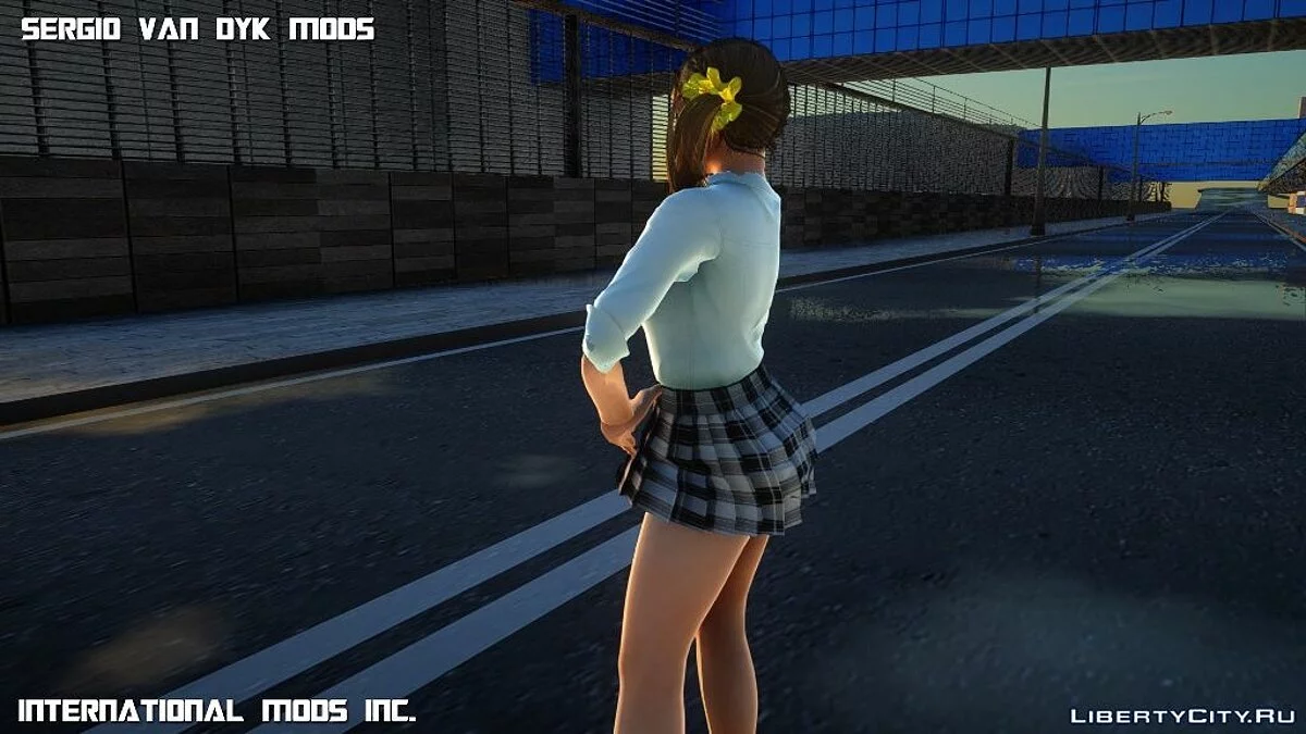 Горячая Мисаке в школьной мини-юбке  / GTA San Andreas