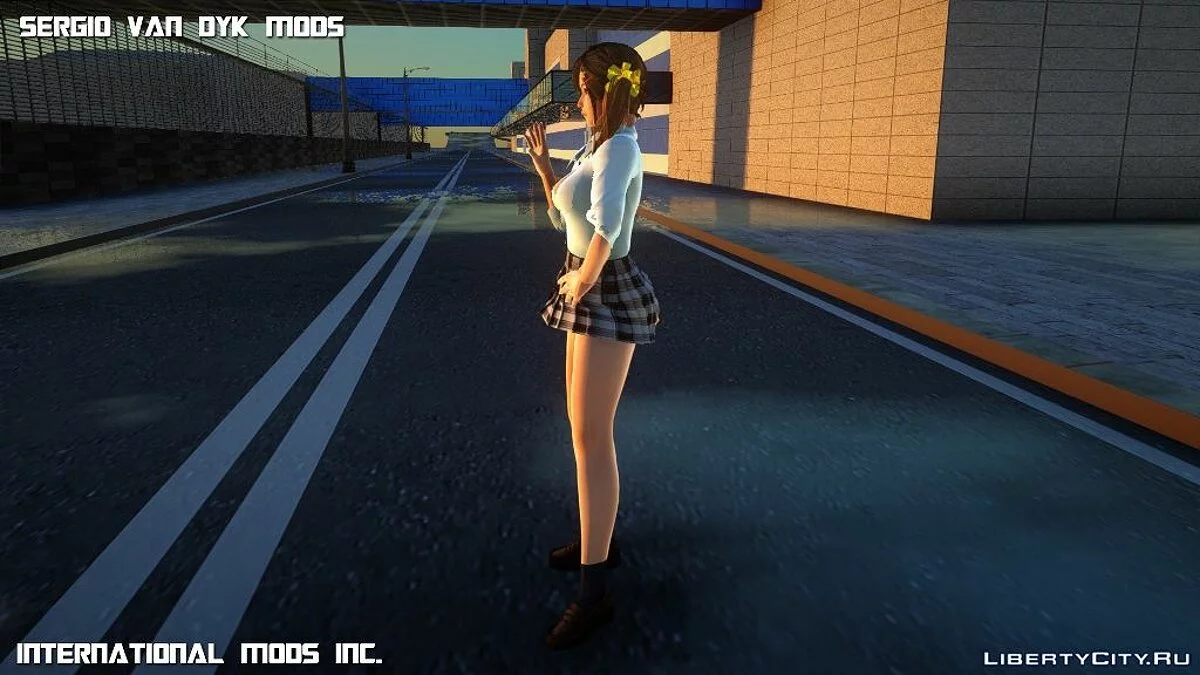 Горячая Мисаке в школьной мини-юбке  / GTA San Andreas