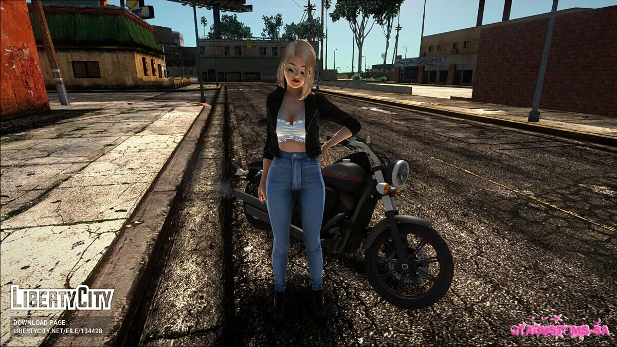 Хелена Дуглас в костюме байкер / GTA San Andreas