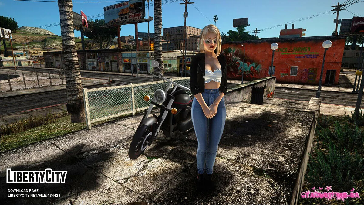 Хелена Дуглас в костюме байкер / GTA San Andreas