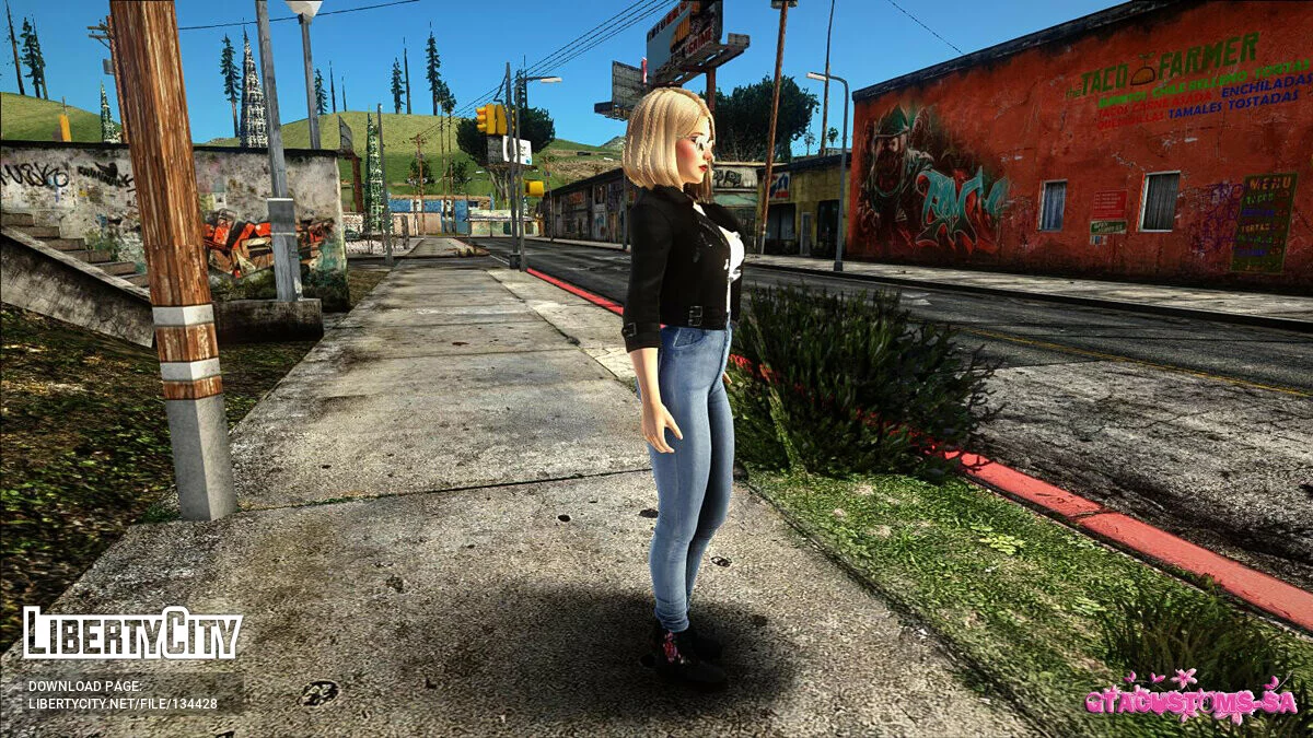 Хелена Дуглас в костюме байкер / GTA San Andreas