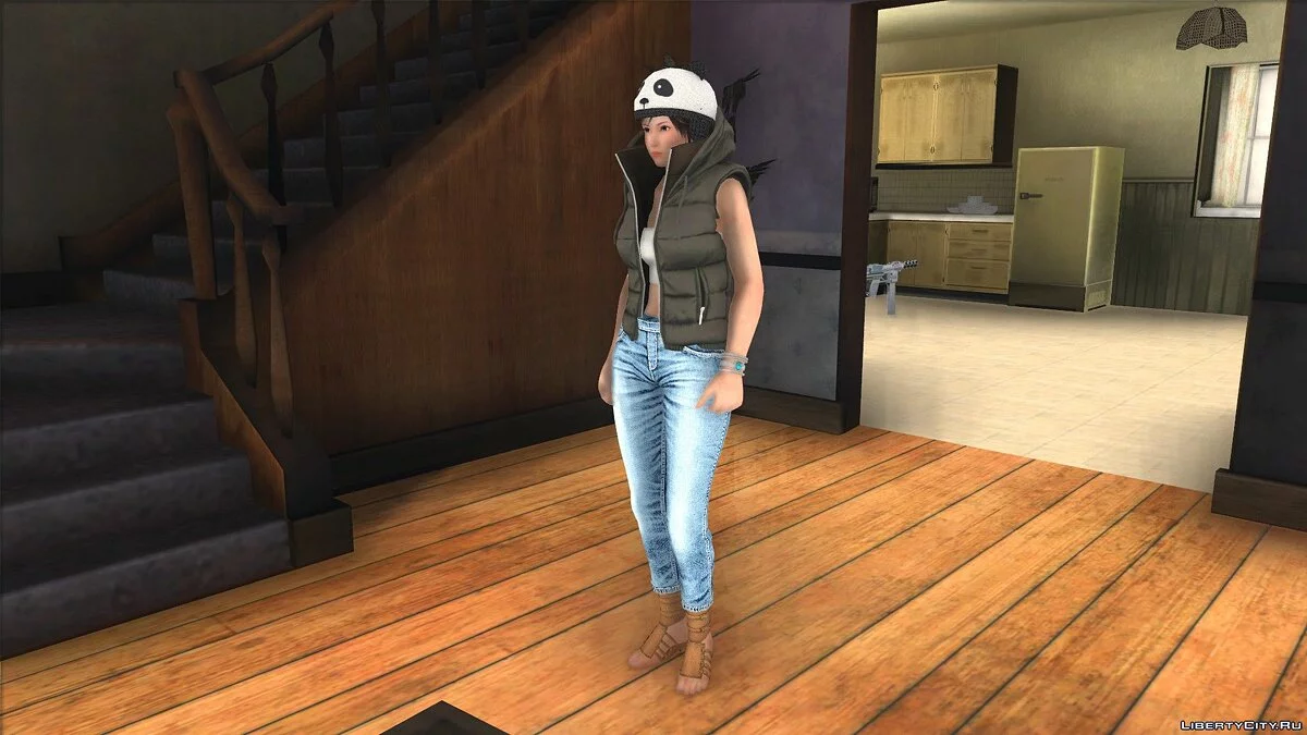 Кокоро в одежде мотоциклиста / GTA San Andreas