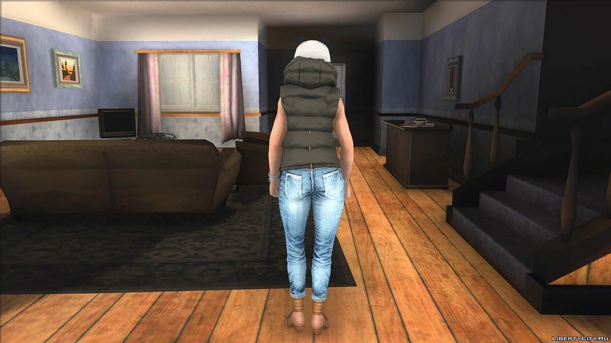 Кокоро в одежде мотоциклиста / GTA San Andreas