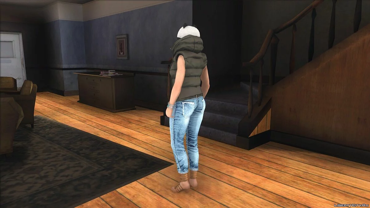 Кокоро в одежде мотоциклиста / GTA San Andreas