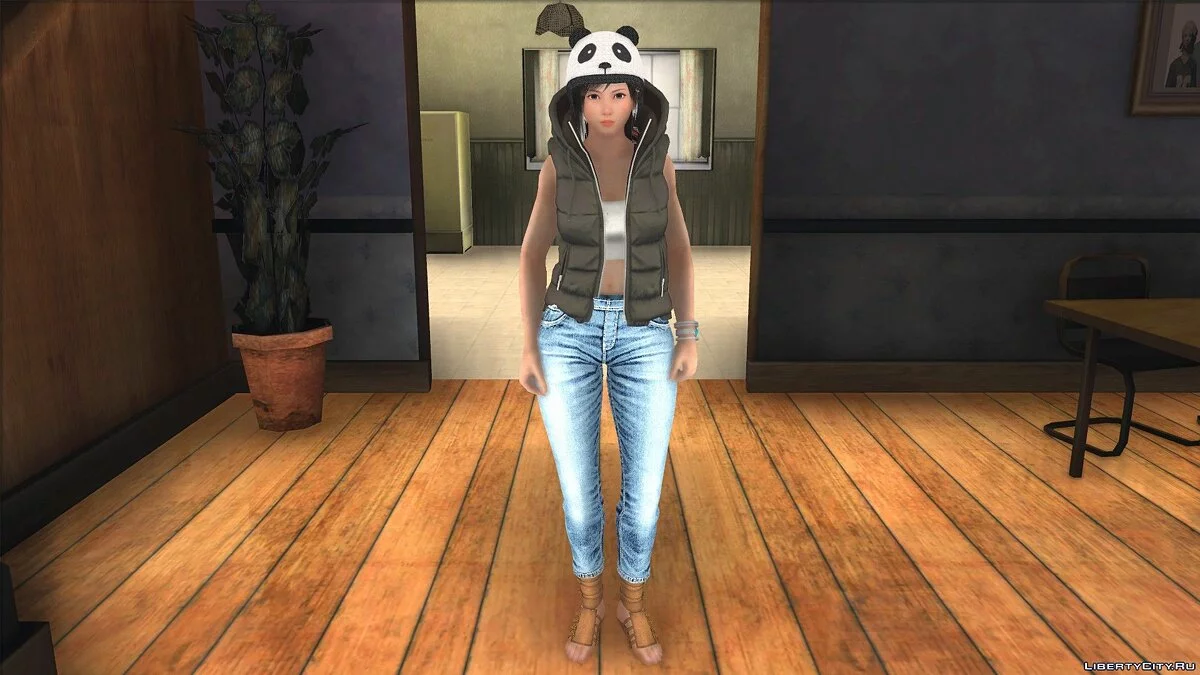 Кокоро в одежде мотоциклиста / GTA San Andreas