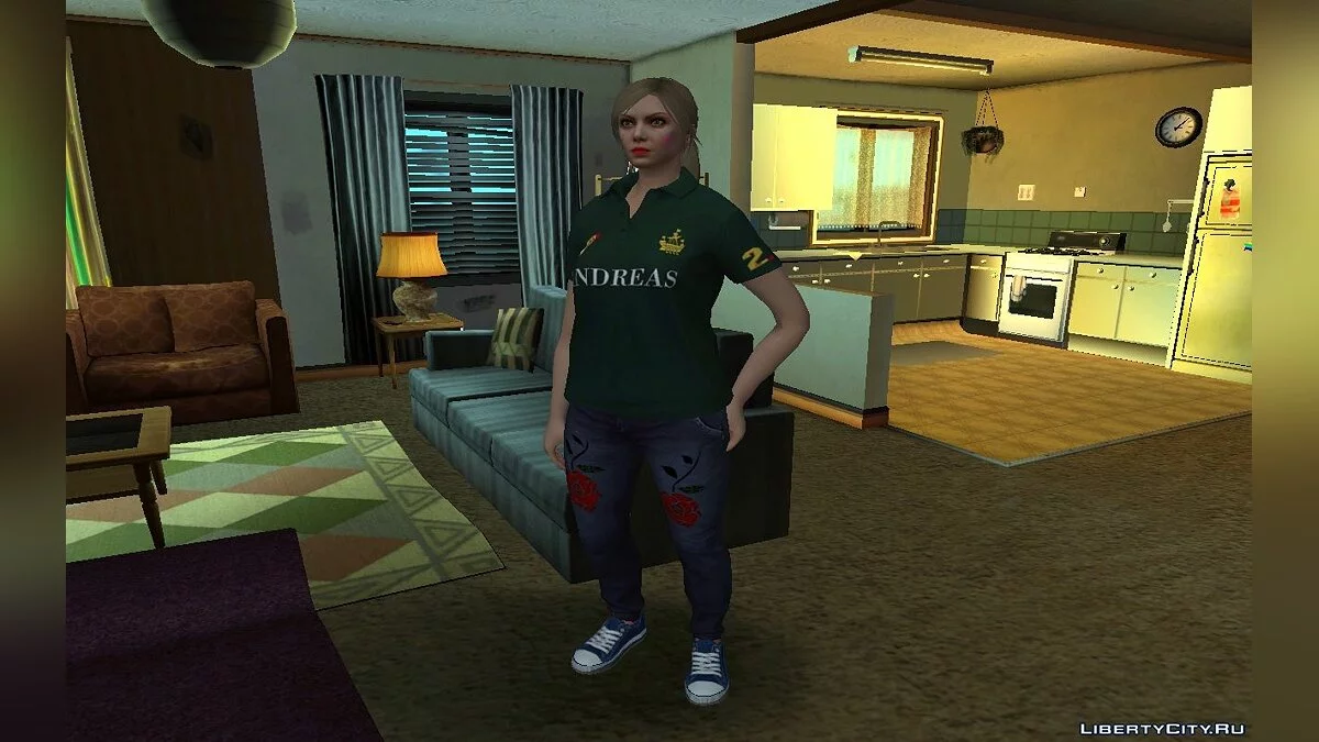 Рандомный скин девушки-блондинки из GTA Online #1  / GTA San Andreas