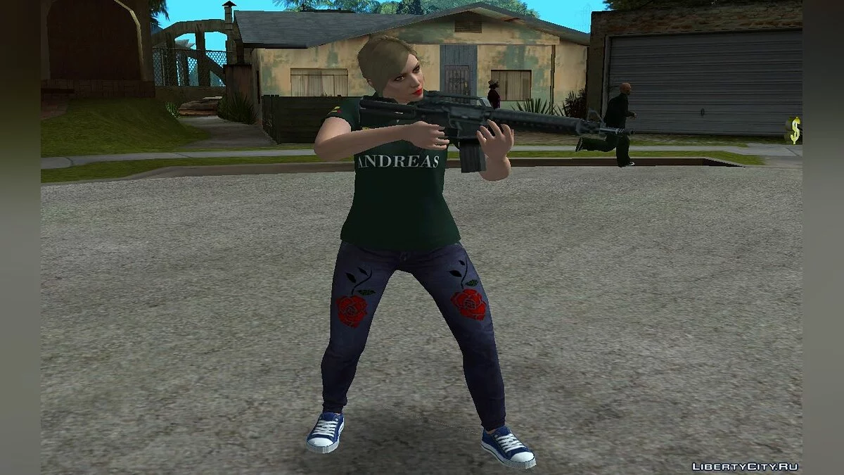 Рандомный скин девушки-блондинки из GTA Online #1  / GTA San Andreas
