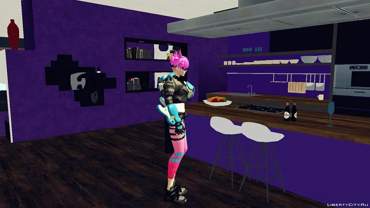 Tracer Punk из Overwatch + оружие / GTA San Andreas