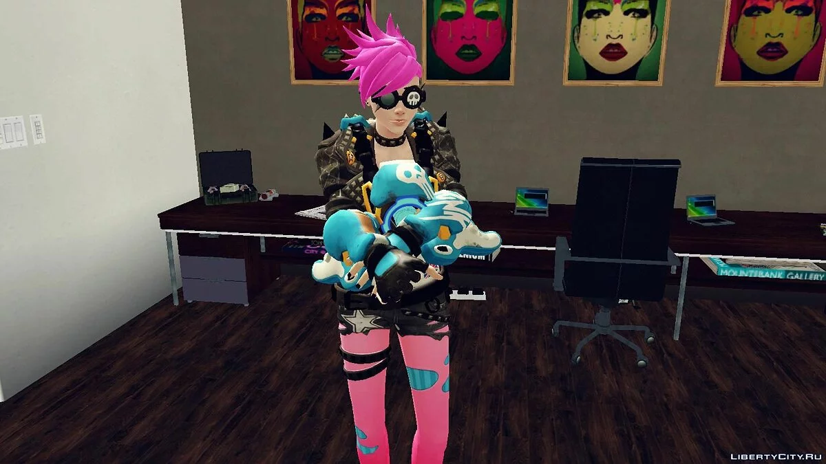 Tracer Punk из Overwatch + оружие / GTA San Andreas