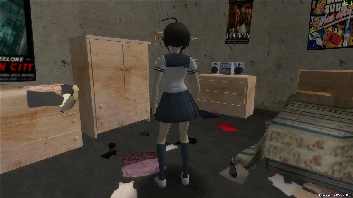 Комару Наэги из Danganronpa Another Episode: Ultra Despair Girls / GTA San Andreas