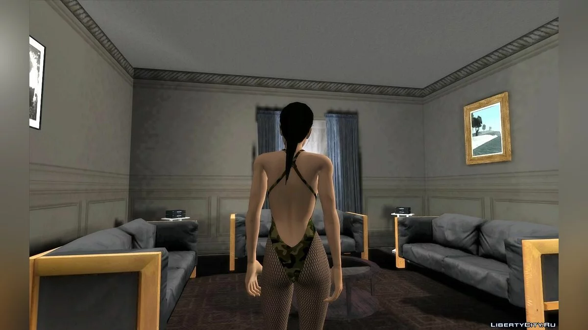 Лара Крофт в купальнике из игры Tomb Raider / GTA San Andreas