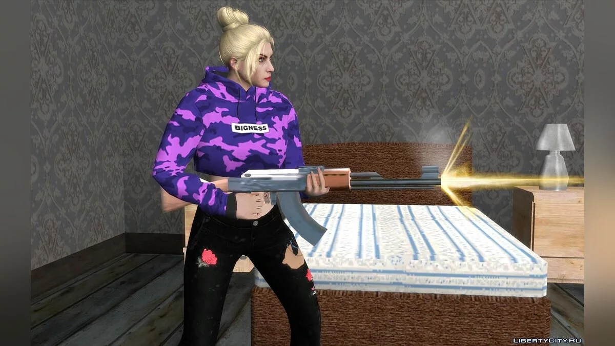 Рандомный скин девушки-блондинки из GTA Online #6 / GTA San Andreas