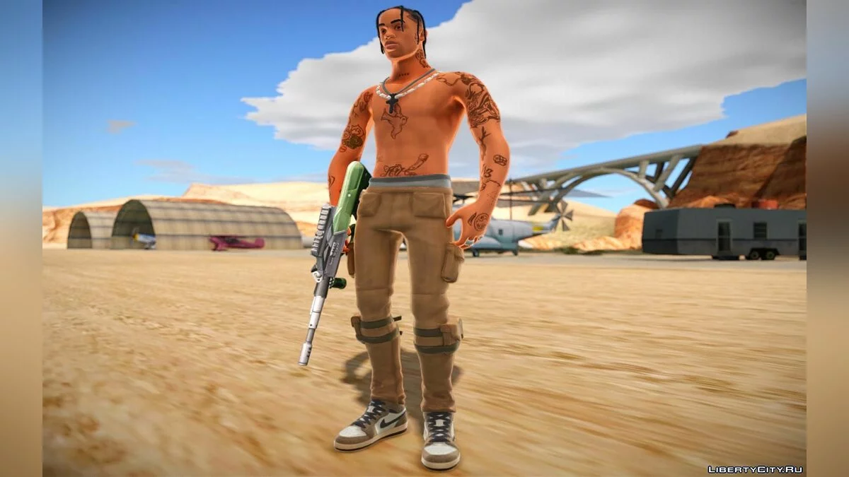 Трэвис Скотт из игры Fortnite / GTA San Andreas