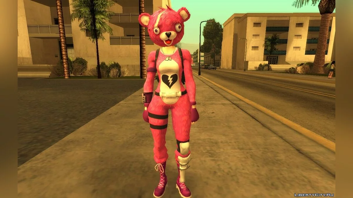 Розовый мишка из игры Фортнайт / GTA San Andreas