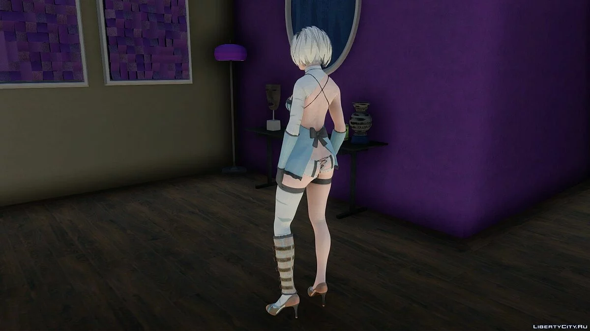 2B в костюме Kaine из Nier: Automata / GTA San Andreas