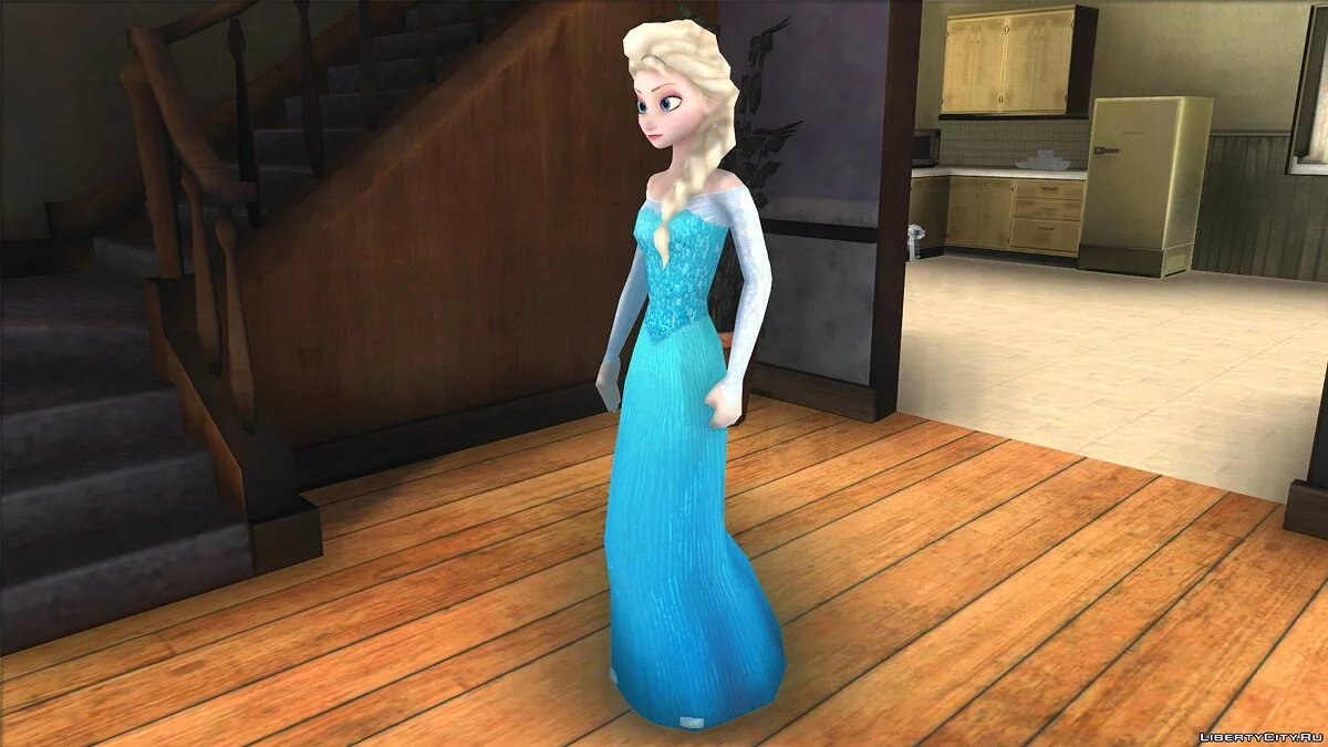 Эльза из мультфильма Frozen / GTA San Andreas