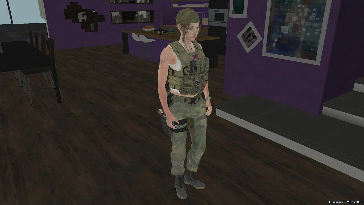 Клэр Редфилд в военной форме из Resident Evil 2 Remake / GTA San Andreas