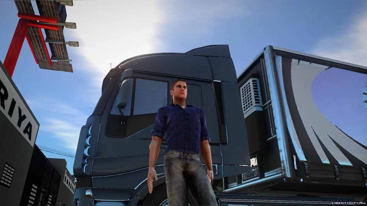 Мужчина из игры Euro Truck Simulator / GTA San Andreas