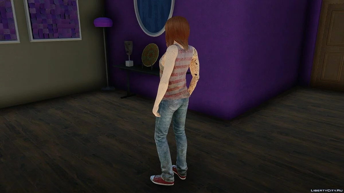 Шелли в костюме из The Last of Us: Left Behind / GTA San Andreas