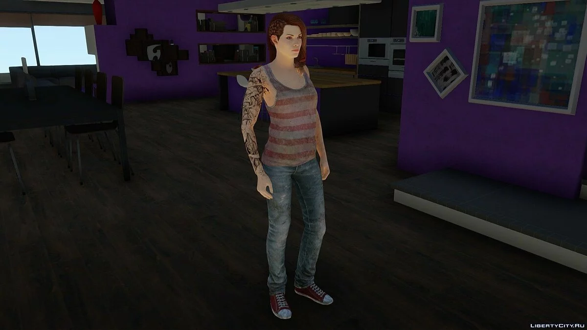 Шелли в костюме из The Last of Us: Left Behind / GTA San Andreas