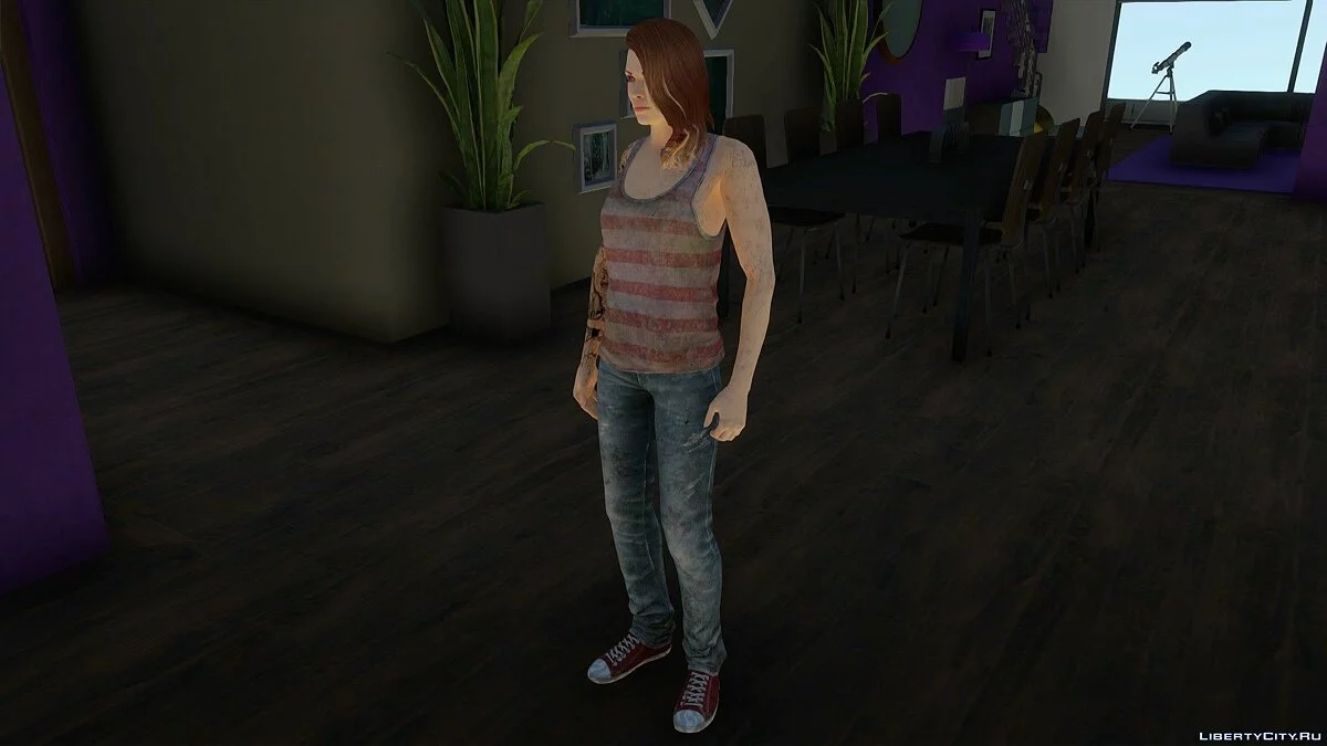 Шелли в костюме из The Last of Us: Left Behind / GTA San Andreas