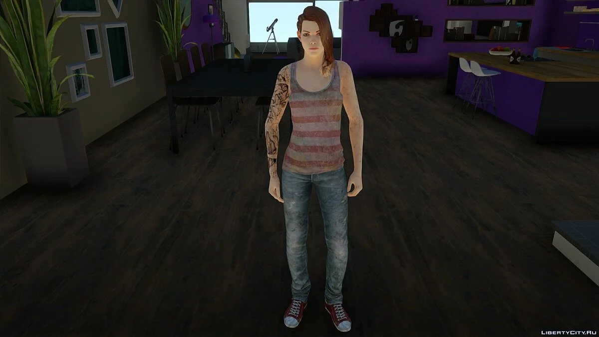 Шелли в костюме из The Last of Us: Left Behind / GTA San Andreas