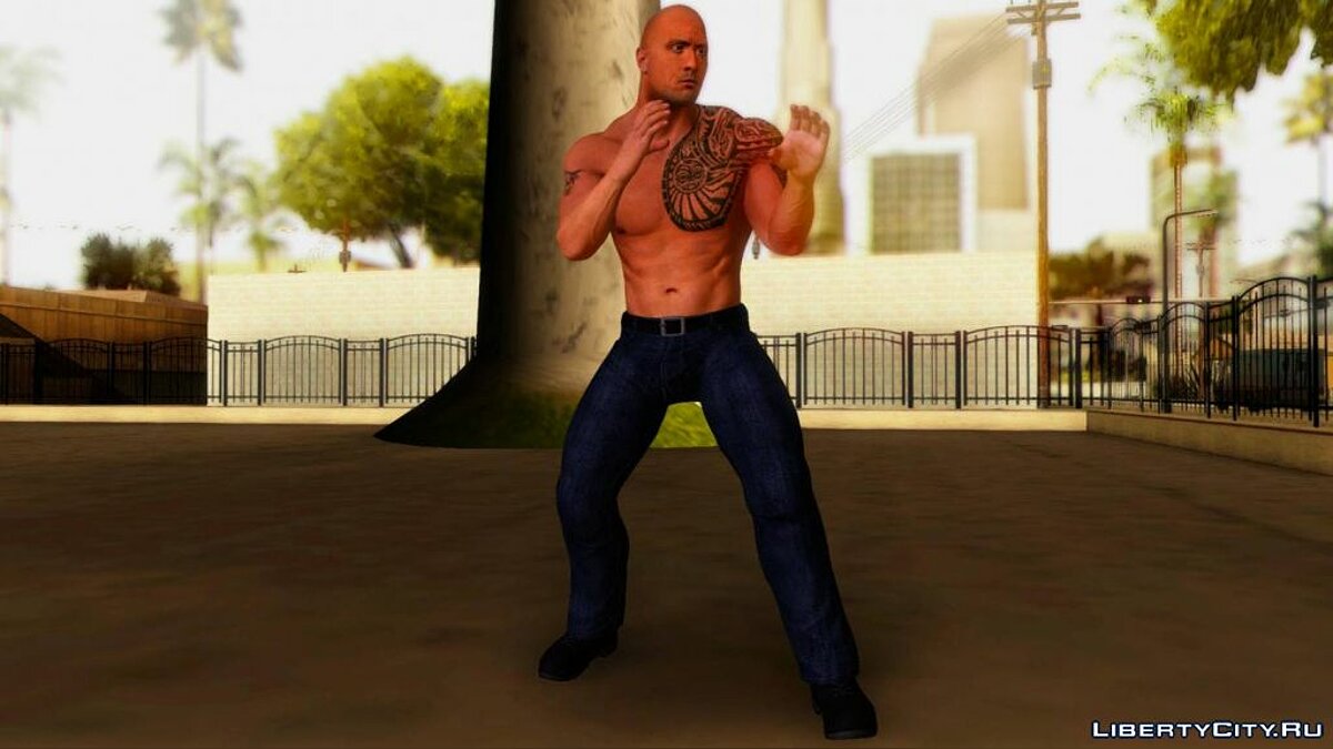 Скачать The Rock - Дуэйн "Скала" Джонсон [WWE 2K15] для GTA San  Andreas