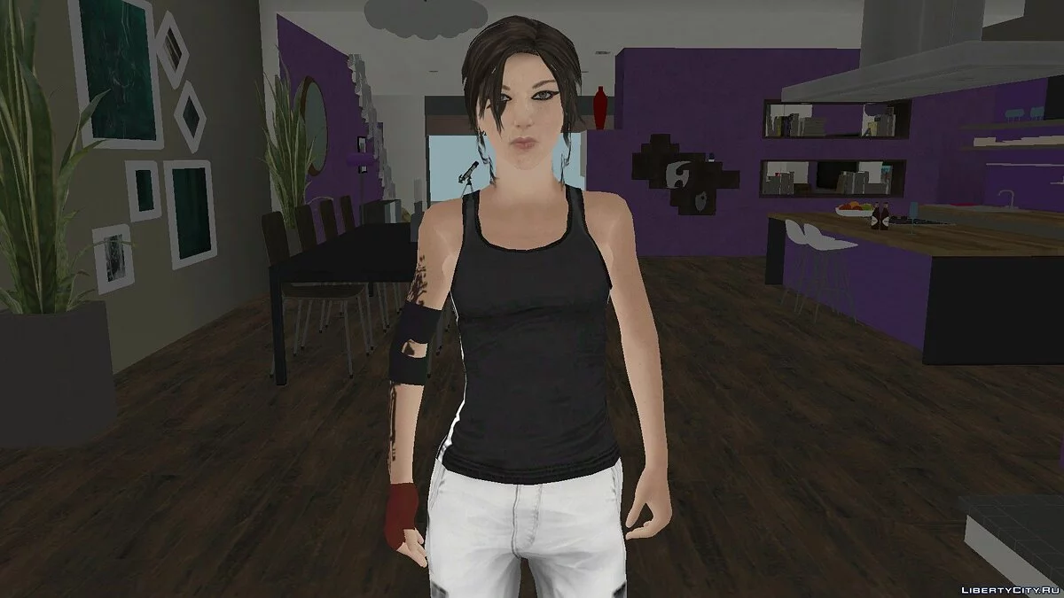 Лара Крофт в костюме из Mirror’s Edge / GTA San Andreas