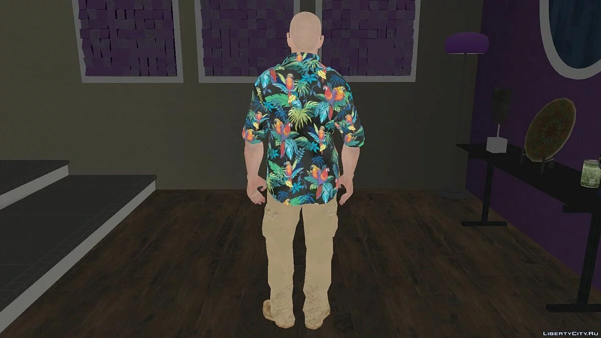 Макс Пэйн в рубашке с попугаями из Max Payne 3 / GTA San Andreas