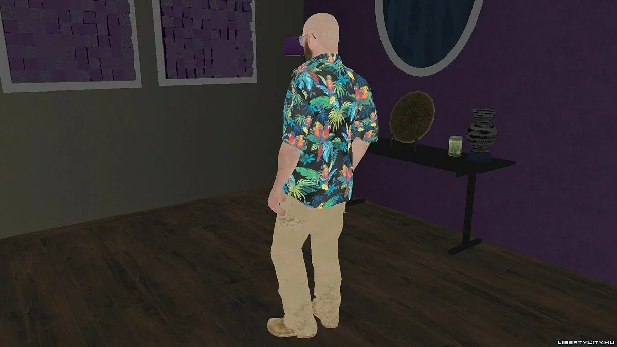Макс Пэйн в рубашке с попугаями из Max Payne 3 / GTA San Andreas