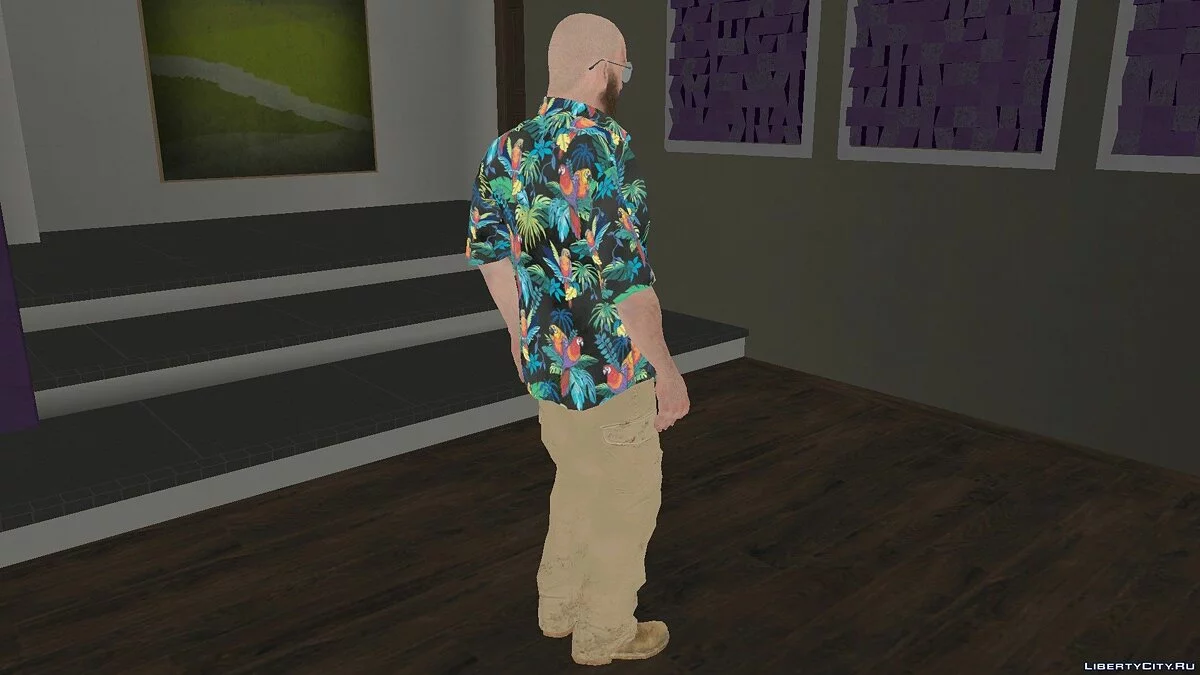 Макс Пэйн в рубашке с попугаями из Max Payne 3 / GTA San Andreas