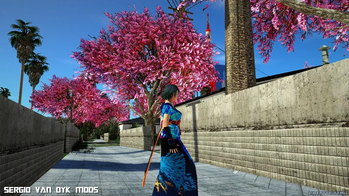 DOA 6 Tamaki Teal & blue Aikido Kimono / GTA San Andreas