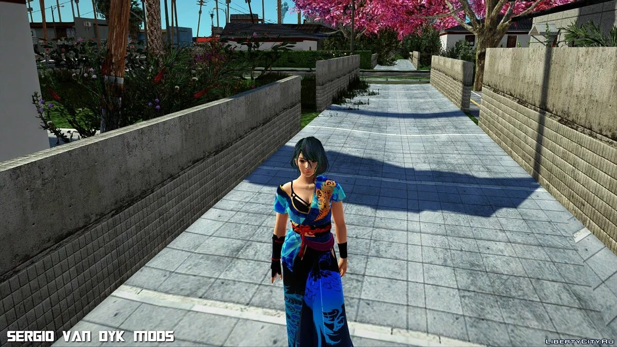 DOA 6 Tamaki Teal & blue Aikido Kimono / GTA San Andreas