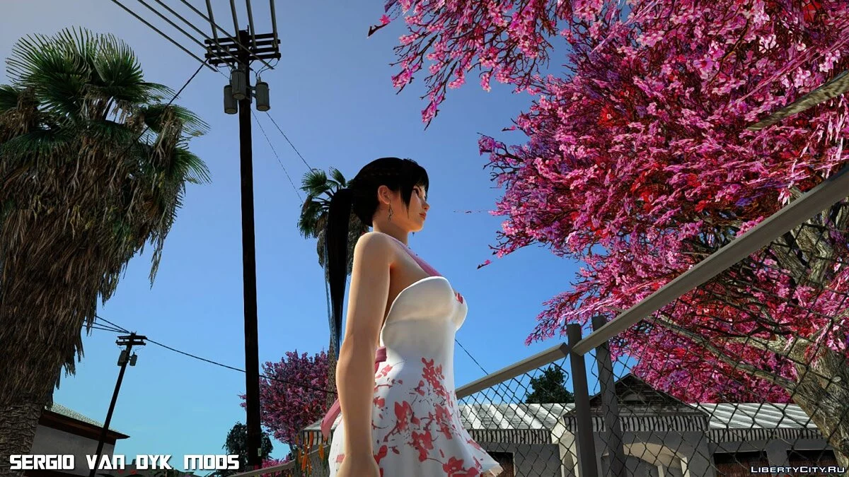 Кокоро в белом и цветочном платье  / GTA San Andreas