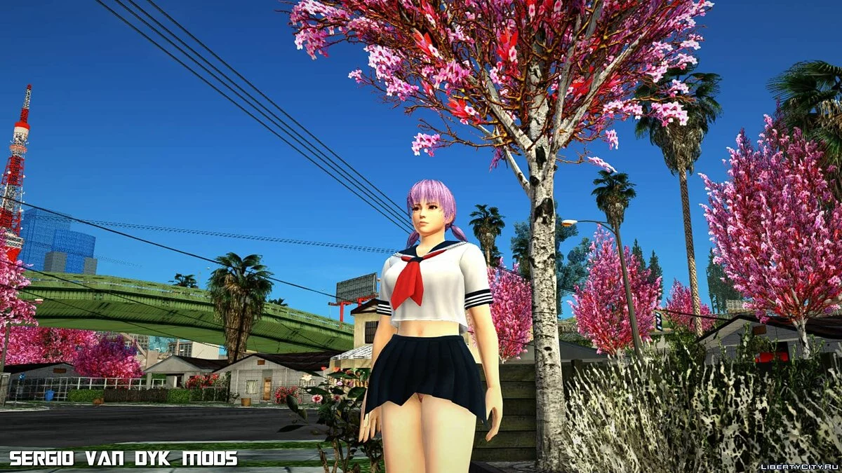 Аянэ в белой морской форме из Dead or Alive Xtreme Venus Vacation / GTA San Andreas