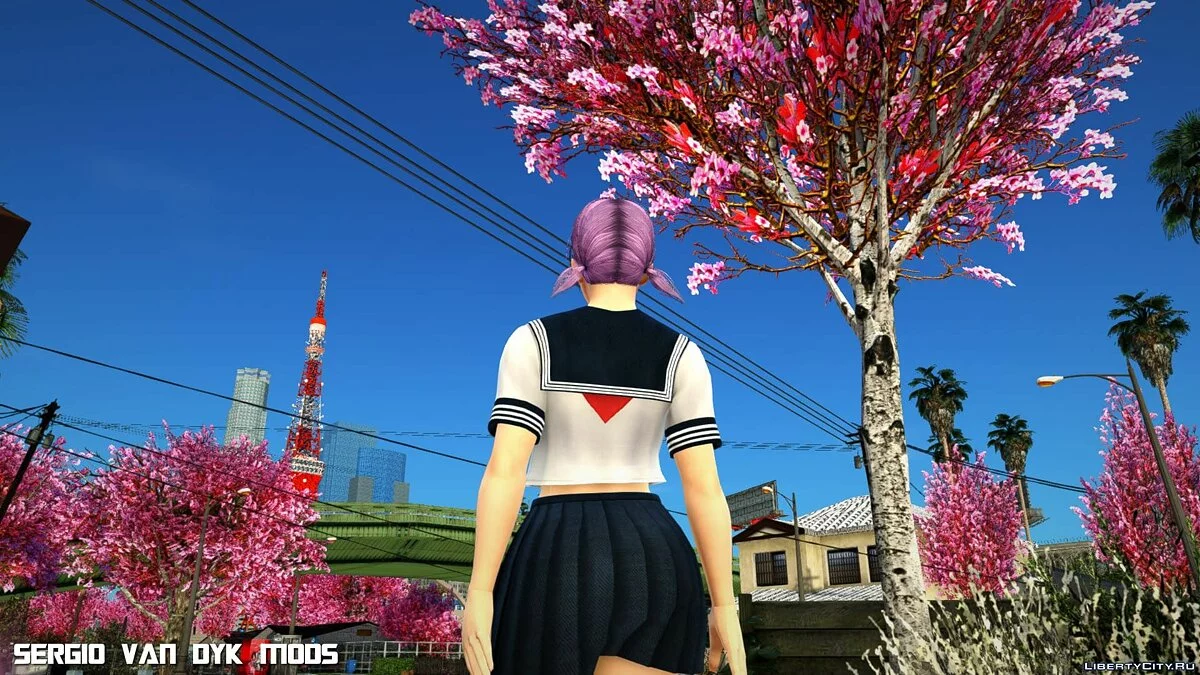 Аянэ в белой морской форме из Dead or Alive Xtreme Venus Vacation / GTA San Andreas